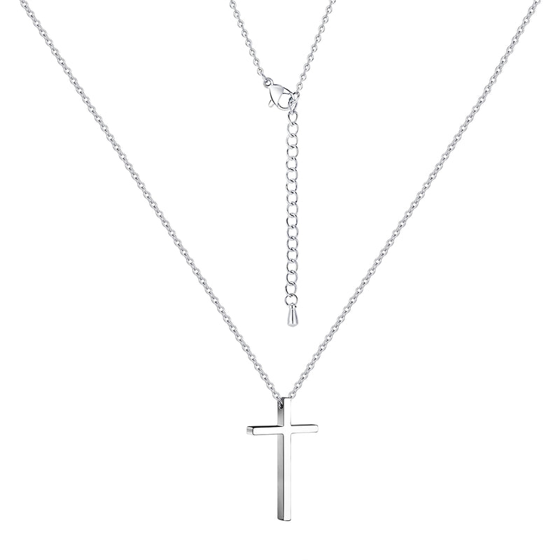 WAVELANE Necklace Plated Silver Prayer Choker Cross Pendant Necklaces For Men Jewelry