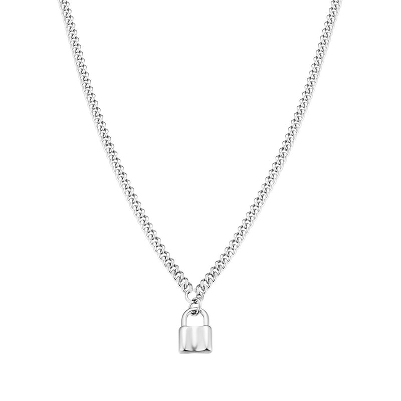 WAVELANE 925 sterling silver key heart lock pendant necklace
