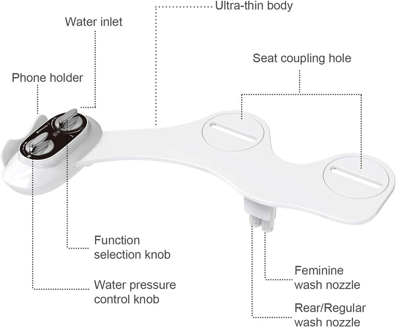 SANIWISE Bidet Attachment A200 Black