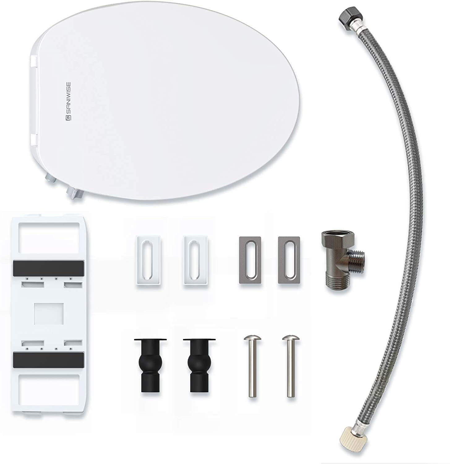 Saniwise Nonelectric Bidet Toilet Seat for Elongated Toilets, Rear